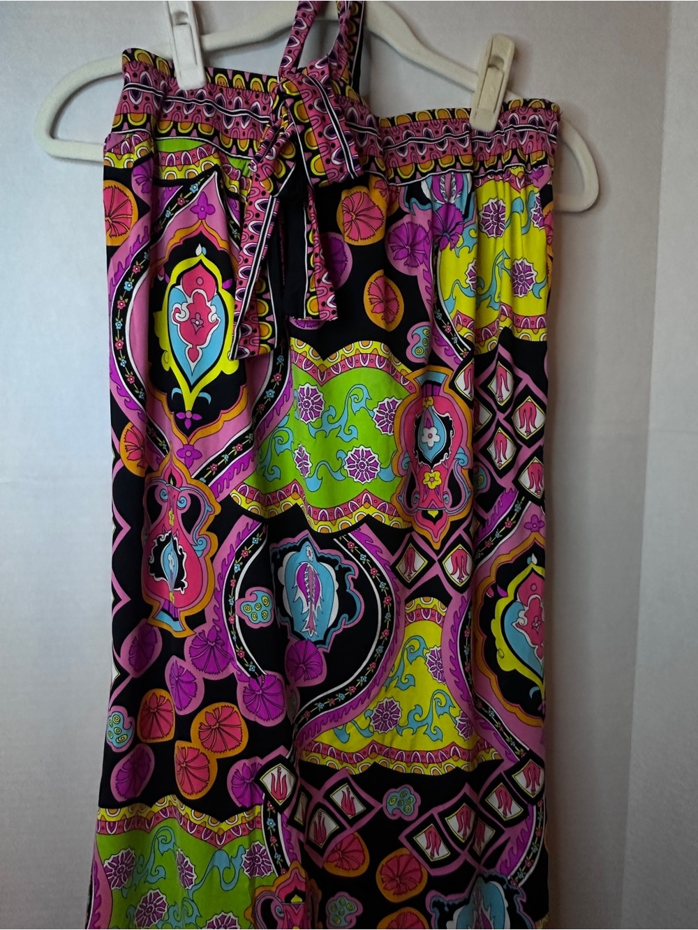 VINTAGE TRINA TURK  Vibrant Multicolor Boho Maxi Dress -